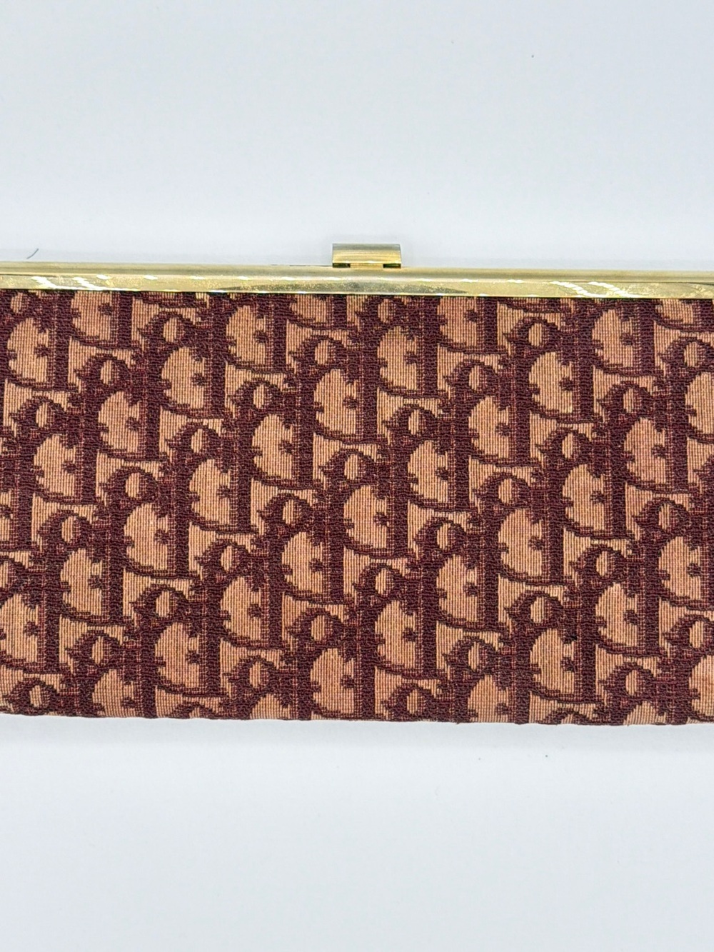 Vintage Burgundy Christian Dior Monogrammed Clutch - Picture 2 of 9